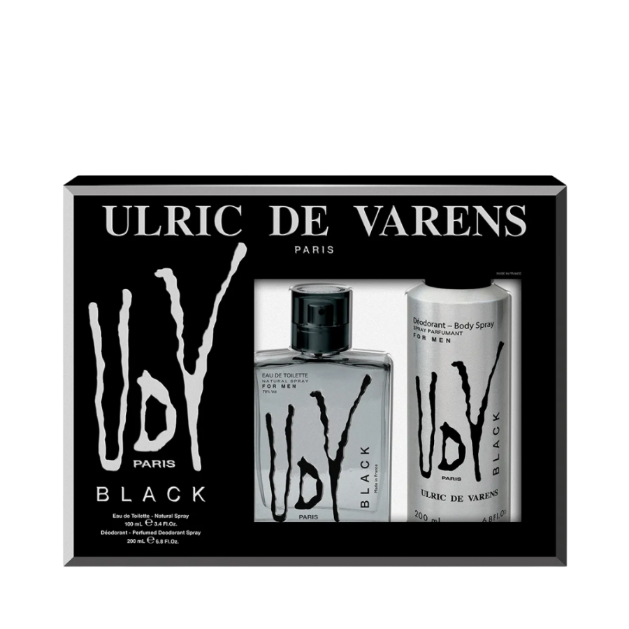 Kit Ulric de Varens Black Masculino (Eau de Toilette 100ml + Desodorante 200ml) – Ulric de Varens