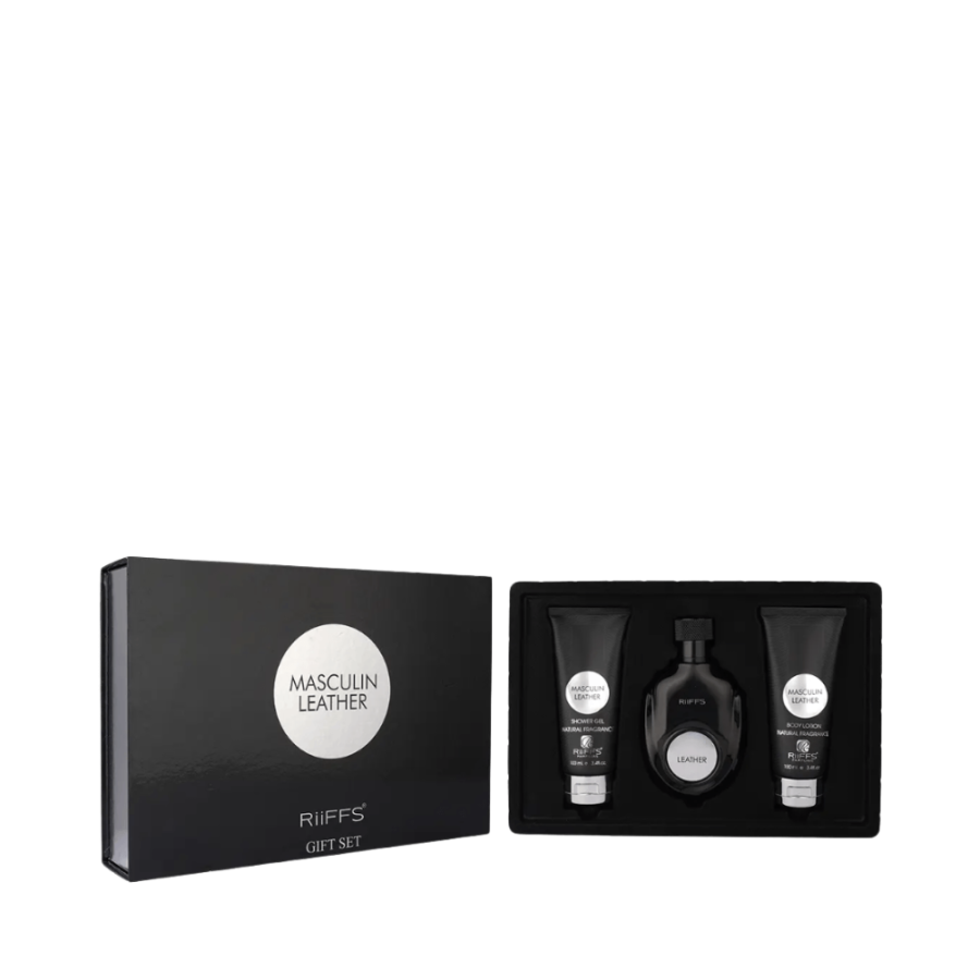 Kit Masculin Leather (Eau de Parfum 100ml + Shower Gel 100ml + Body Lotion 100ml) – Riiffs