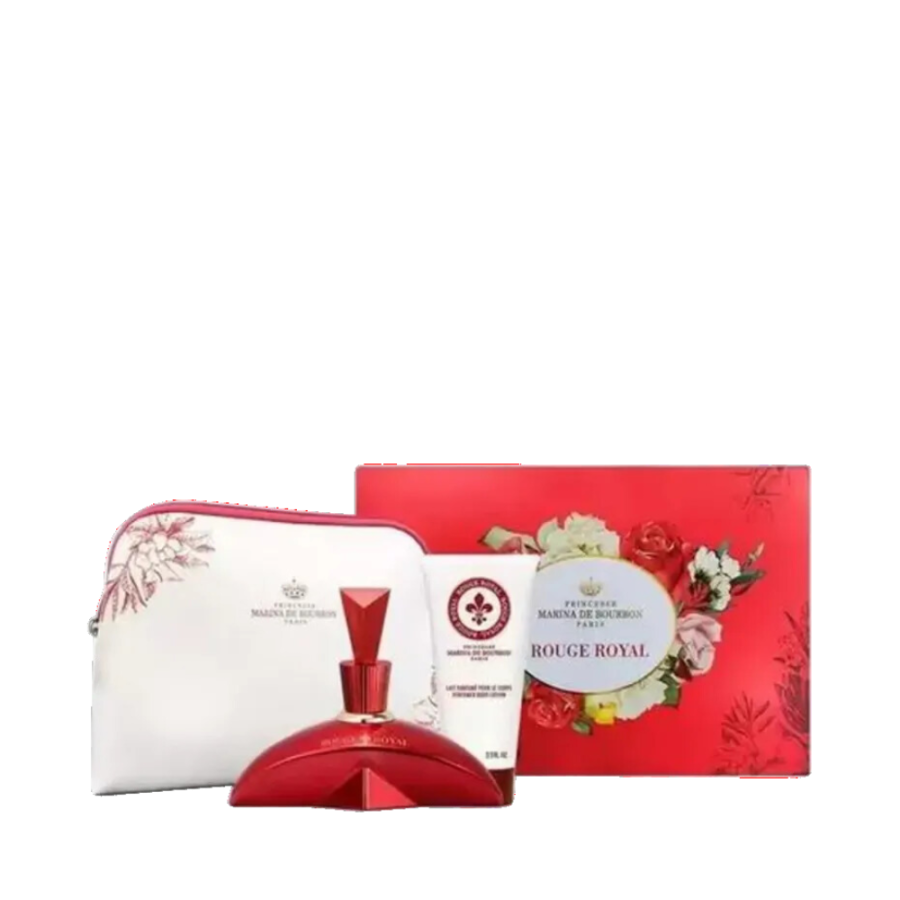 Kit Rouge Royal (Eau de Parfum 100ml + Loção Corporal 100ml + Nécessaire) – Marina de Bourbon