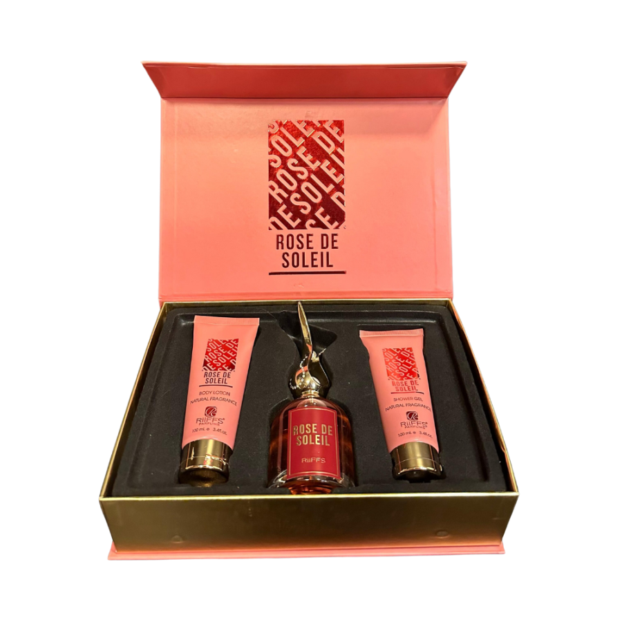 Kit Rose De Soleil  (Eau de Parfum 100ml + Shower Gel 100ml + Body Lotion 100ml) – Riiffs
